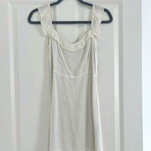 Flowy Mini Dress - White SMALL